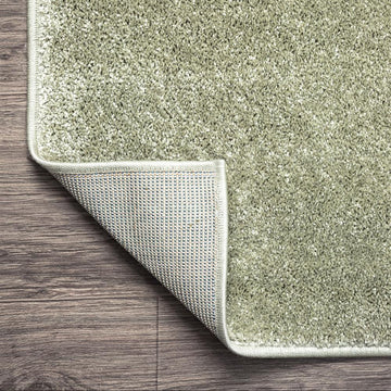 Haze Solid Low-pile Area Rug Green